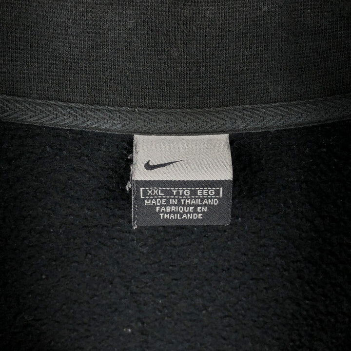 2000'S Nike Half-Zip Sweatshirt, Men's Size XXL (approx.) cotton black type Vintage Second Hand