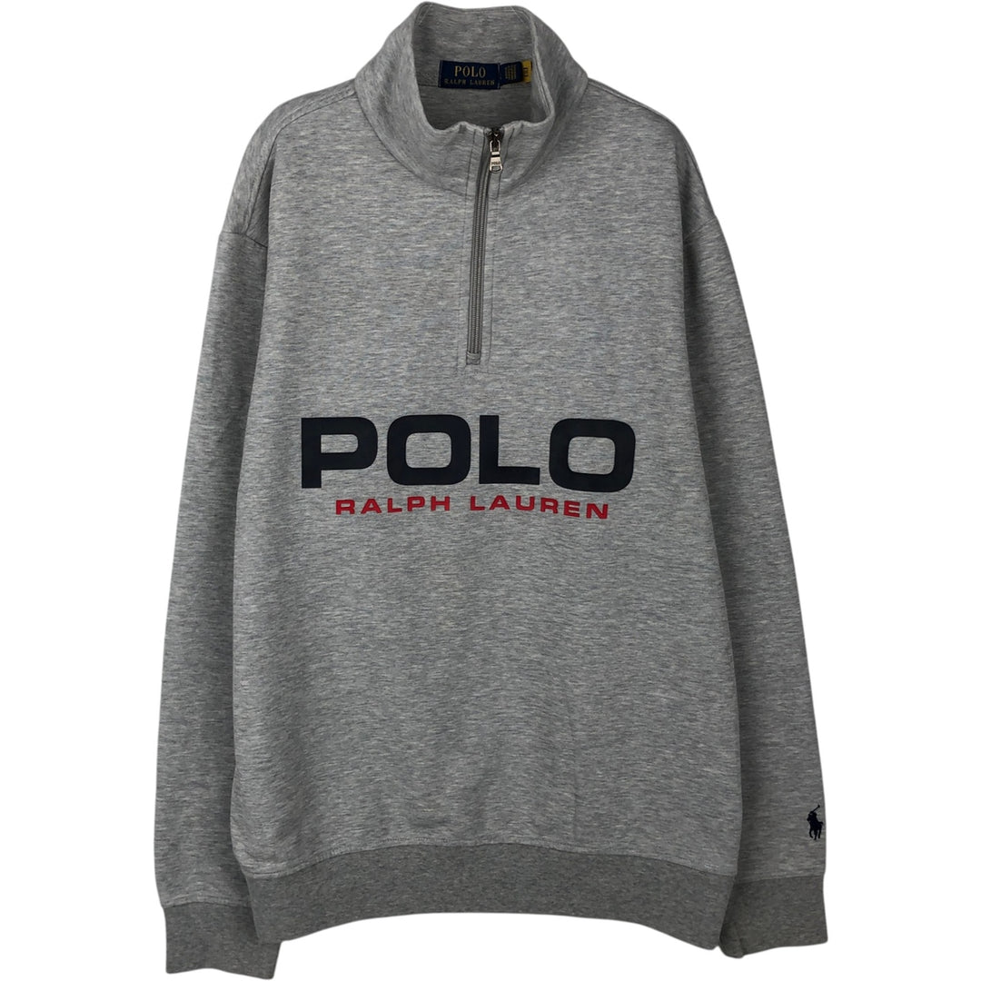 Ralph Lauren POLO RALPH LAUREN Half-zip sweatshirt, sweatshirt, men's size L polyester gray type Vintage Second Hand