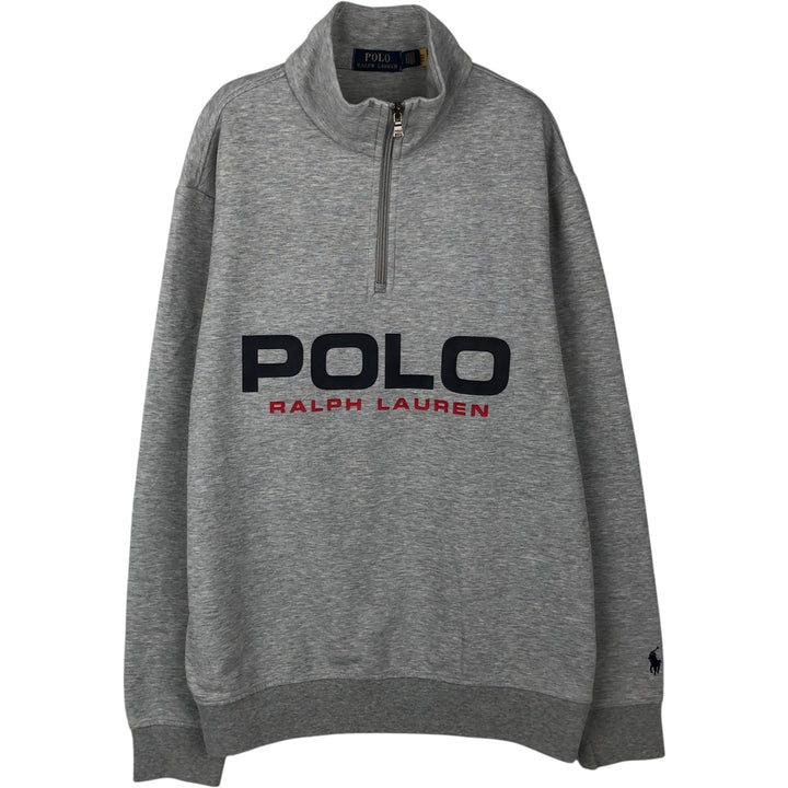Ralph Lauren POLO RALPH LAUREN Half-zip sweatshirt, sweatshirt, men's size L polyester gray type Vintage Second Hand