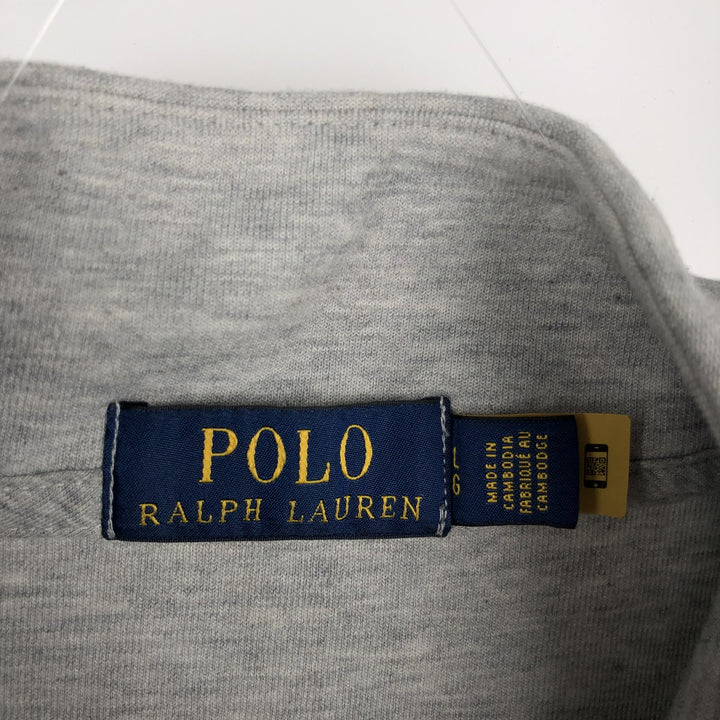 Ralph Lauren POLO RALPH LAUREN Half-zip sweatshirt, sweatshirt, men's size L polyester gray type Vintage Second Hand