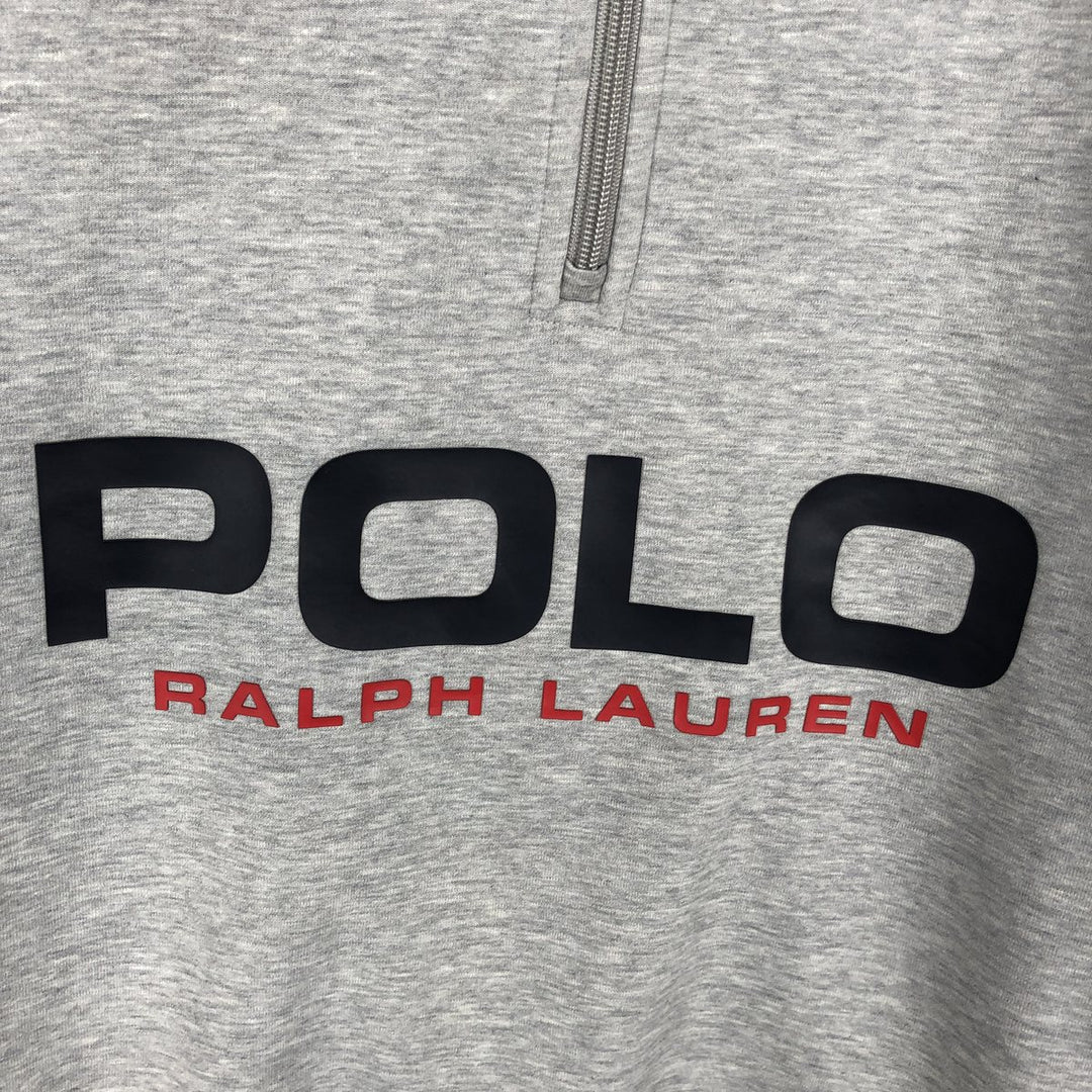 Ralph Lauren POLO RALPH LAUREN Half-zip sweatshirt, sweatshirt, men's size L polyester gray type Vintage Second Hand