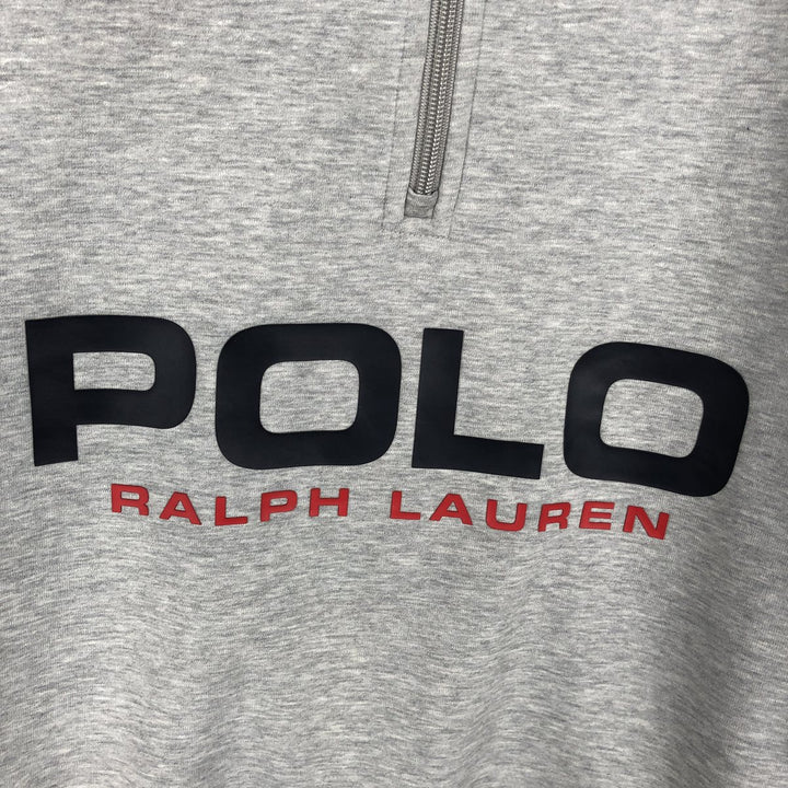 Ralph Lauren POLO RALPH LAUREN Half-zip sweatshirt, sweatshirt, men's size L polyester gray type Vintage Second Hand