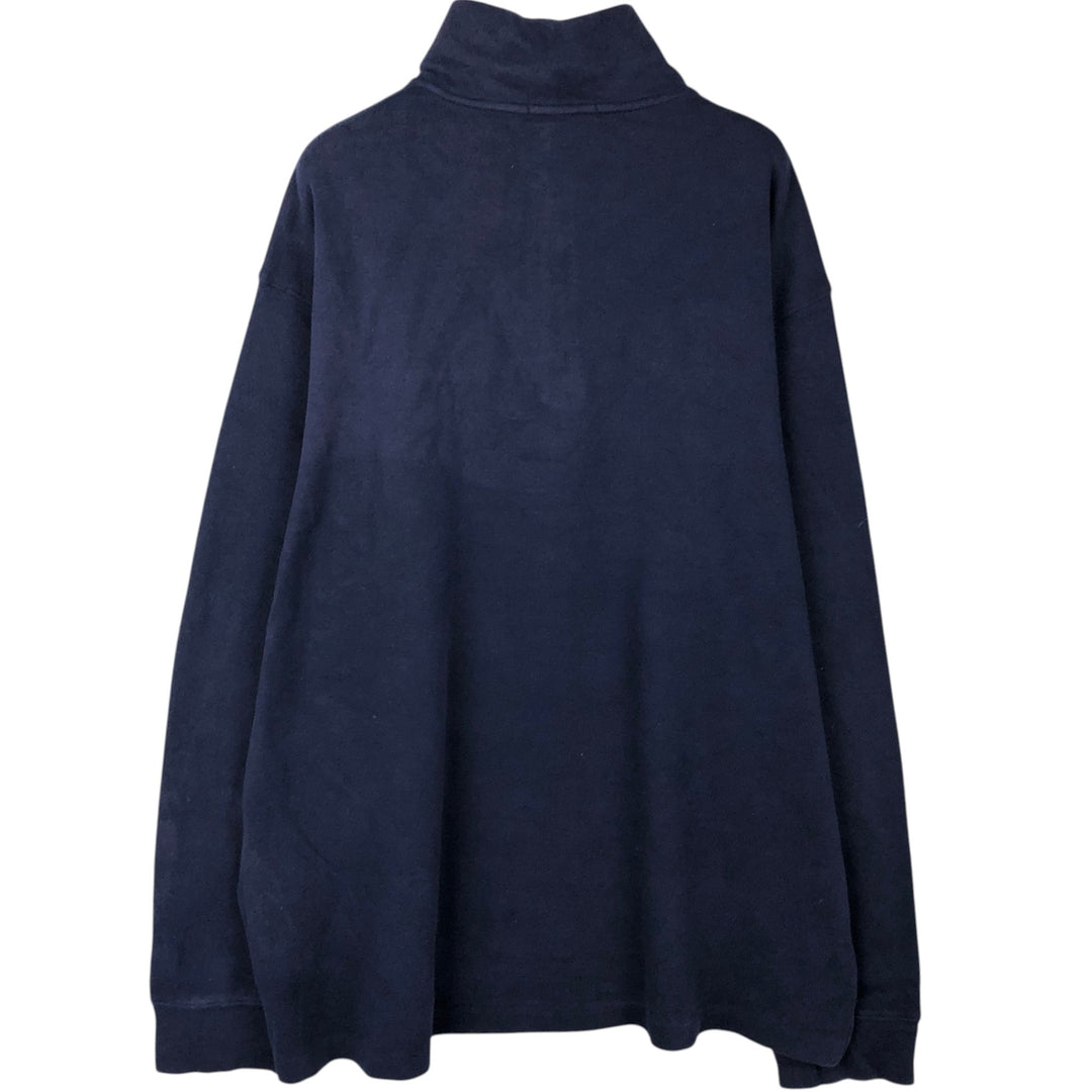 Ralph Lauren ESTATE RIB Rib Knit Half-Zip Sweatshirt (Men's Size XL) cotton navy blue type Vintage Second Hand