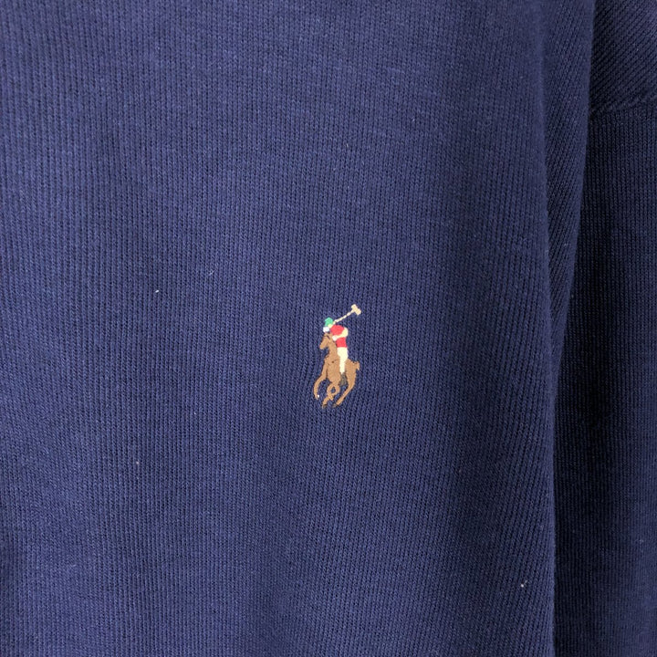 Ralph Lauren ESTATE RIB Rib Knit Half-Zip Sweatshirt (Men's Size XL) cotton navy blue type Vintage Second Hand