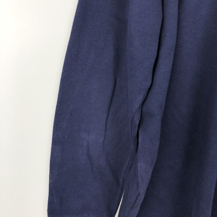 Ralph Lauren ESTATE RIB Rib Knit Half-Zip Sweatshirt (Men's Size XL) cotton navy blue type Vintage Second Hand