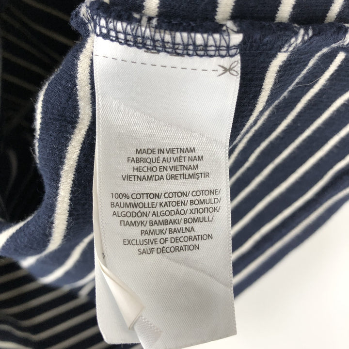 Ralph Lauren POLO RALPH LAUREN Striped Pattern Half-Zip Sweatshirt (Men's Size M) cotton navy blue type Vintage Second Hand