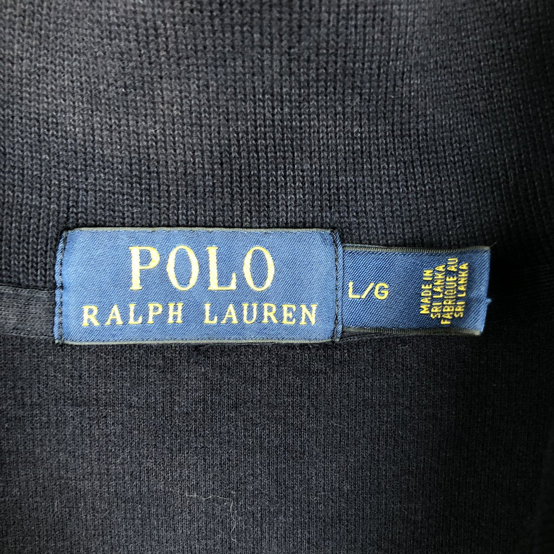 Ralph Lauren POLO RALPH LAUREN Half-zip sweatshirt, sweatshirt, men's size L cotton navy blue type Vintage Second Hand