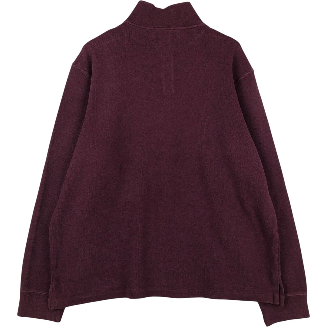 Ralph Lauren POLO by Ralph Lauren Half-Zip Sweatshirt, Men's XL cotton burgundy type Vintage Second Hand