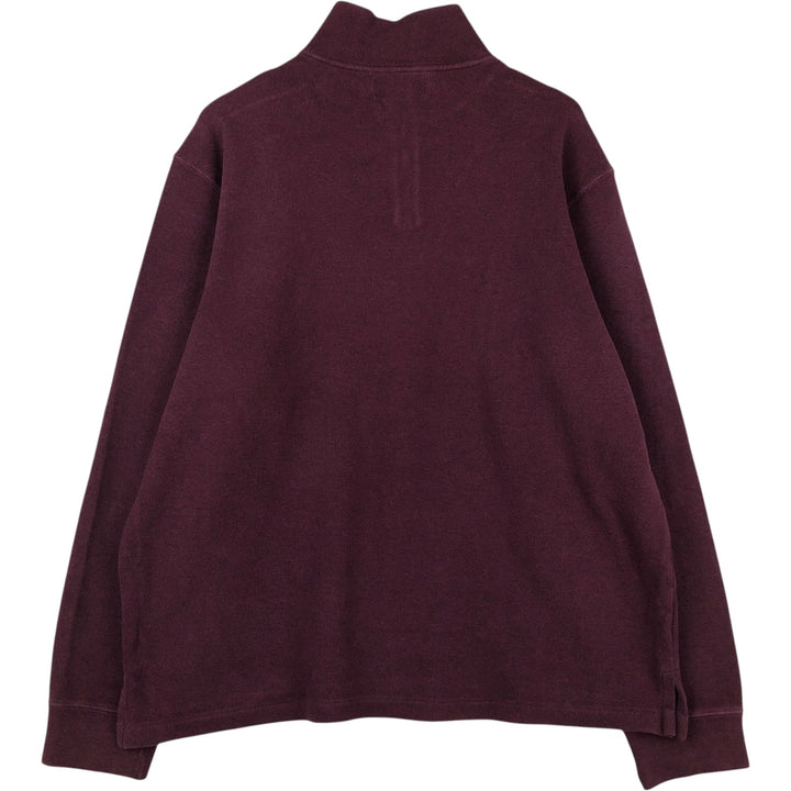 Ralph Lauren POLO by Ralph Lauren Half-Zip Sweatshirt, Men's XL cotton burgundy type Vintage Second Hand