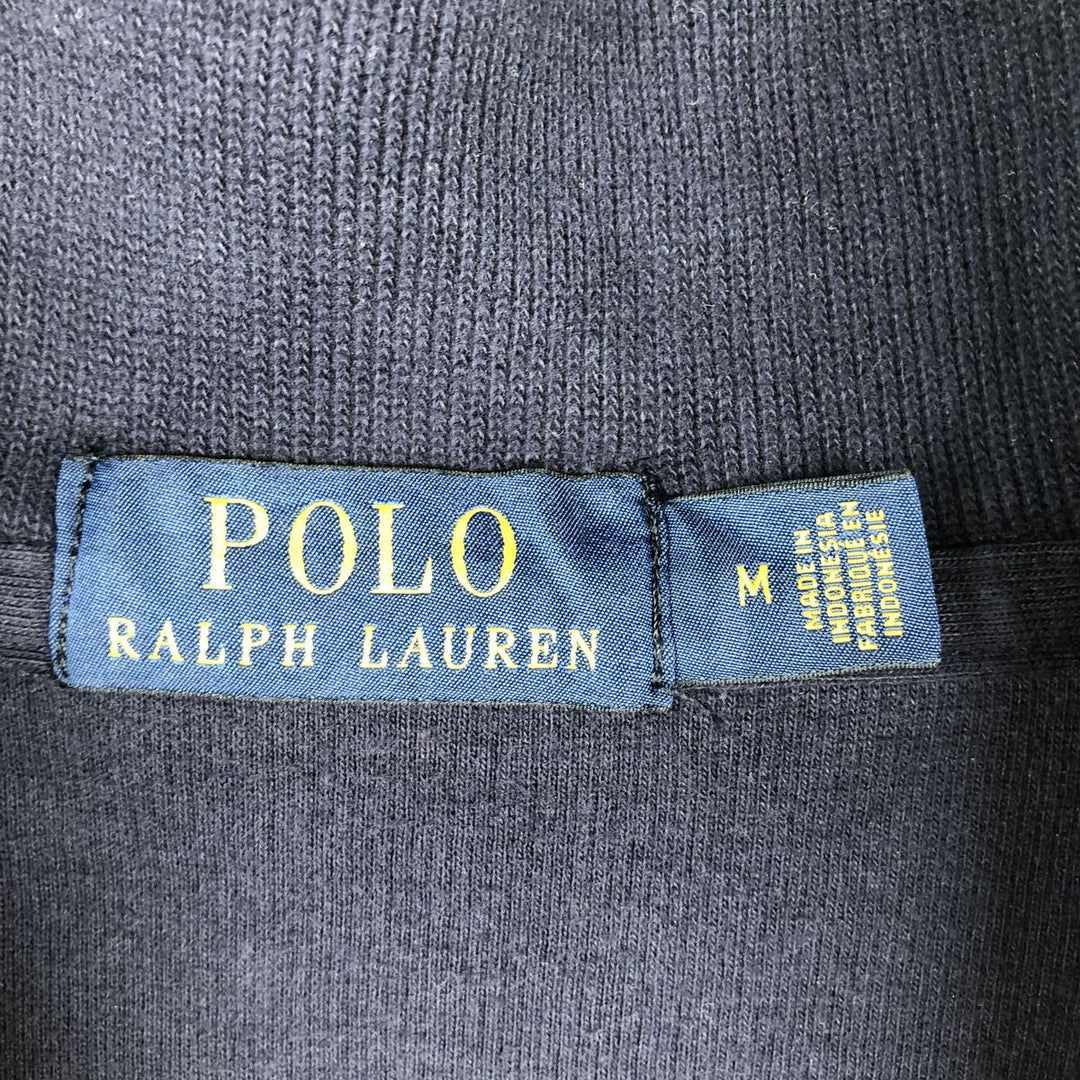Ralph Lauren POLO RALPH LAUREN Half-zip sweatshirt, men's M size cotton navy blue type Vintage Second Hand