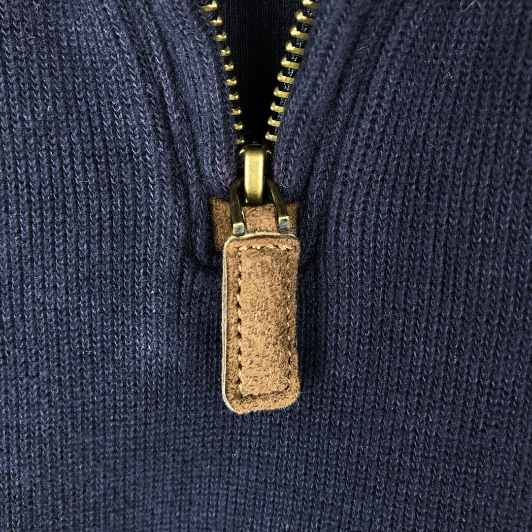 Ralph Lauren POLO RALPH LAUREN Half-zip sweatshirt, men's M size cotton navy blue type Vintage Second Hand