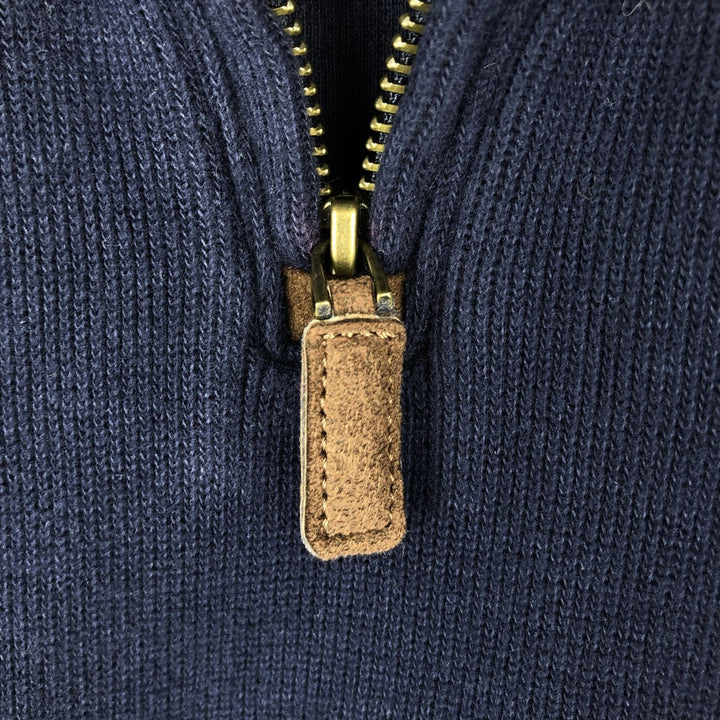 Ralph Lauren POLO RALPH LAUREN Half-zip sweatshirt, men's M size cotton navy blue type Vintage Second Hand