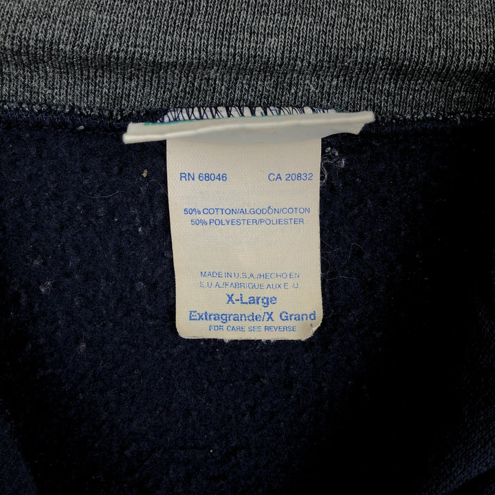 90'S Discus Athletic C Half-Zip Sweatshirt, Made in USA, Men's XL equivalent, Vintage cotton navy blue type Vintage Second Hand