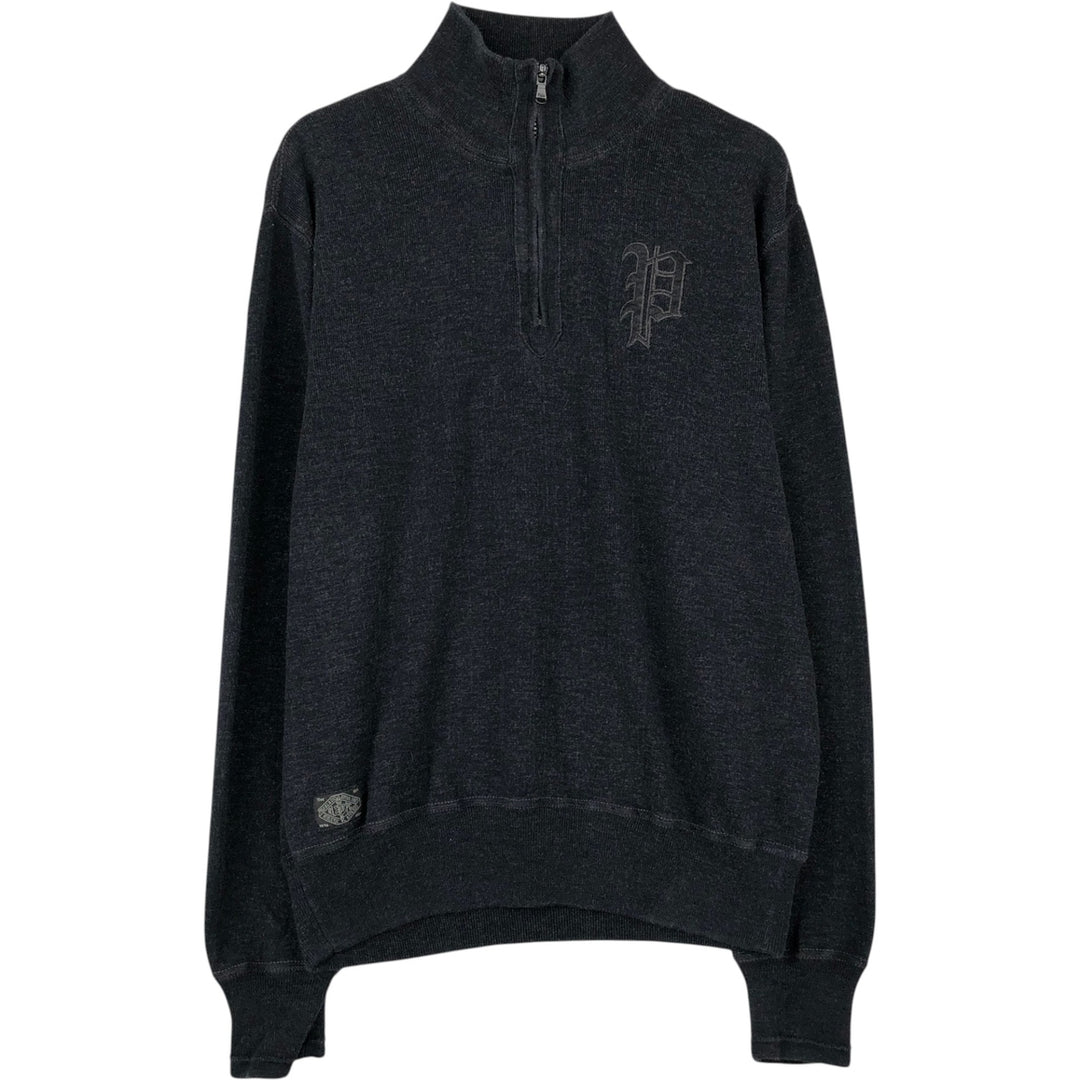 Ralph Lauren POLO RALPH LAUREN Half-zip sweatshirt, sweatshirt, men's size L cotton black type Vintage Second Hand
