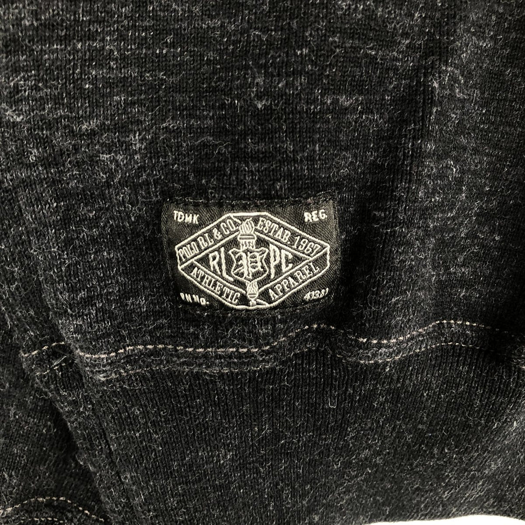 Ralph Lauren POLO RALPH LAUREN Half-zip sweatshirt, sweatshirt, men's size L cotton black type Vintage Second Hand