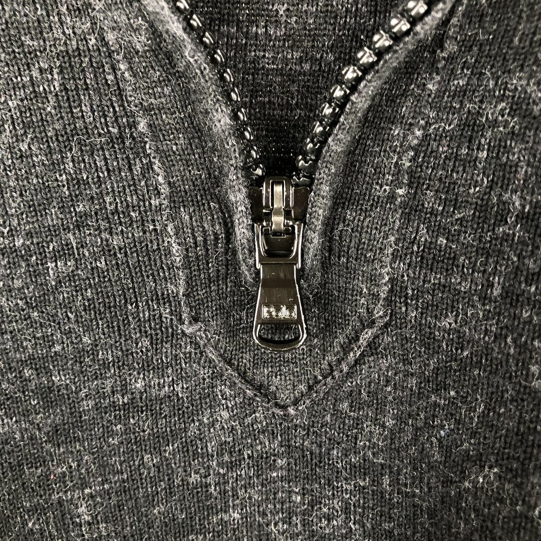 Ralph Lauren POLO RALPH LAUREN Half-zip sweatshirt, sweatshirt, men's size L cotton black type Vintage Second Hand