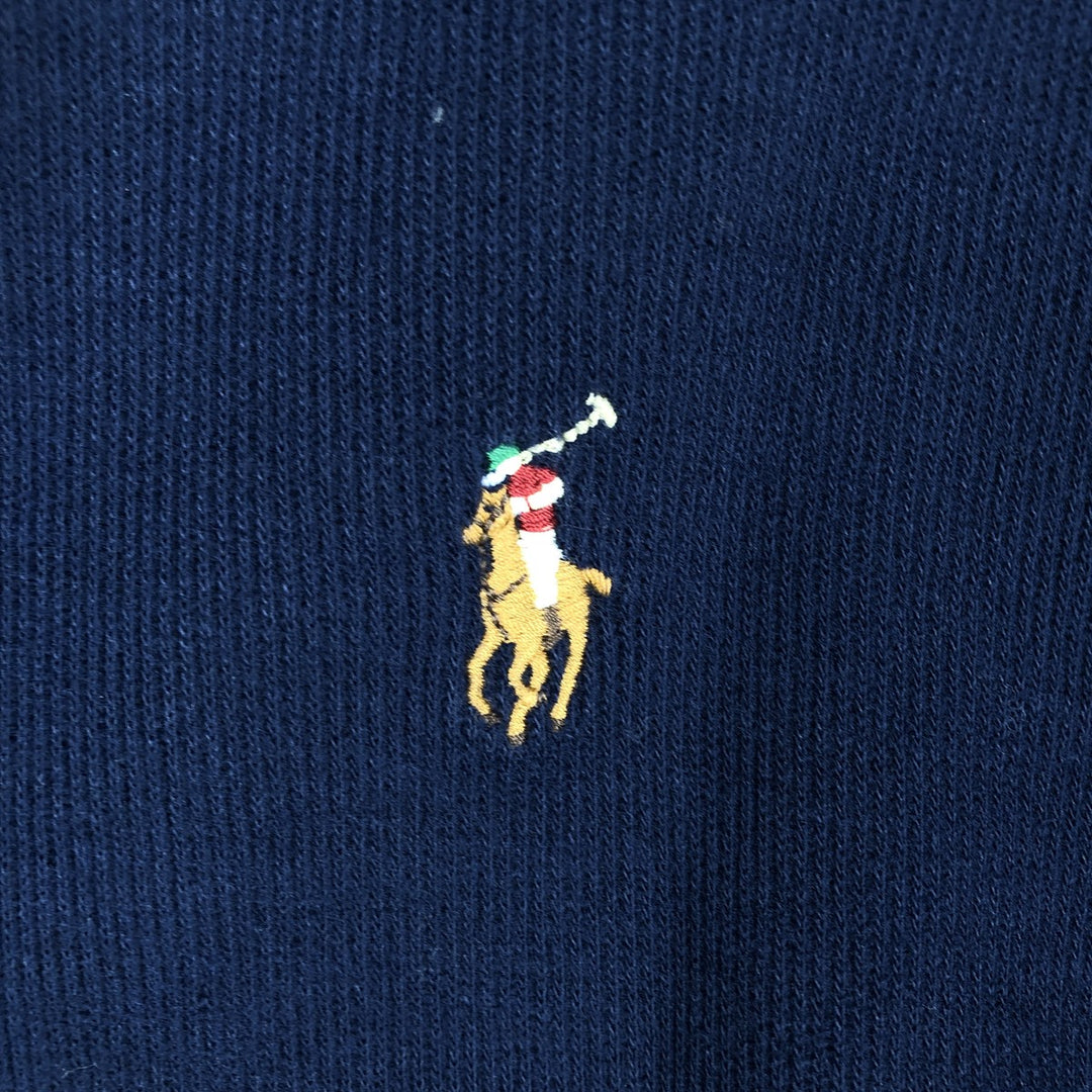 Ralph Lauren POLO RALPH LAUREN ESTATE RIB half-zip sweatshirt, sweatshirt, men's size L cotton navy blue type Vintage Second Hand
