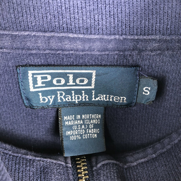 Ralph Lauren POLO by Ralph Lauren Half-Zip Sweatshirt, Men's S cotton navy blue type Vintage Second Hand