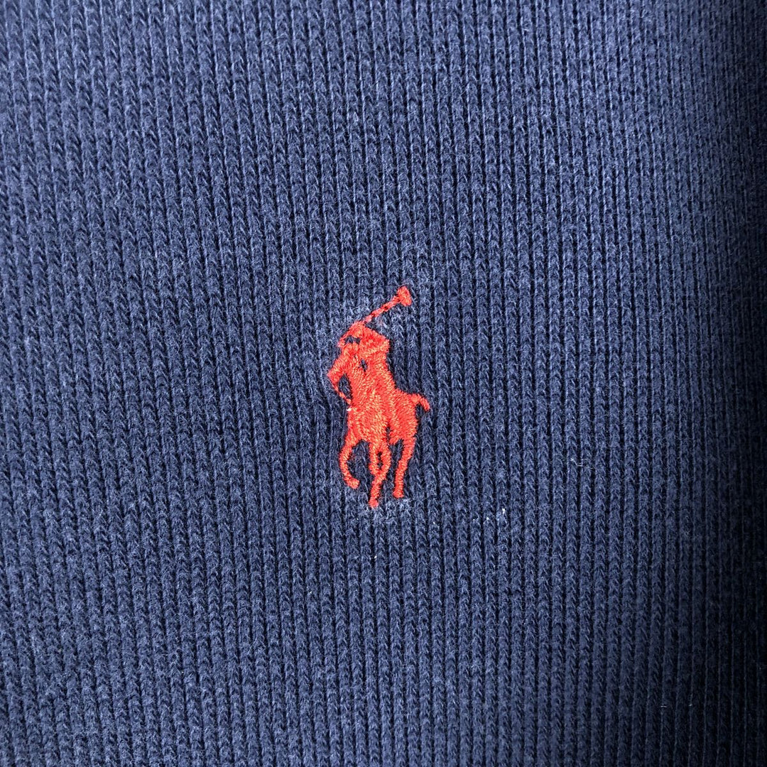 Ralph Lauren POLO by Ralph Lauren Half-Zip Sweatshirt, Men's S cotton navy blue type Vintage Second Hand