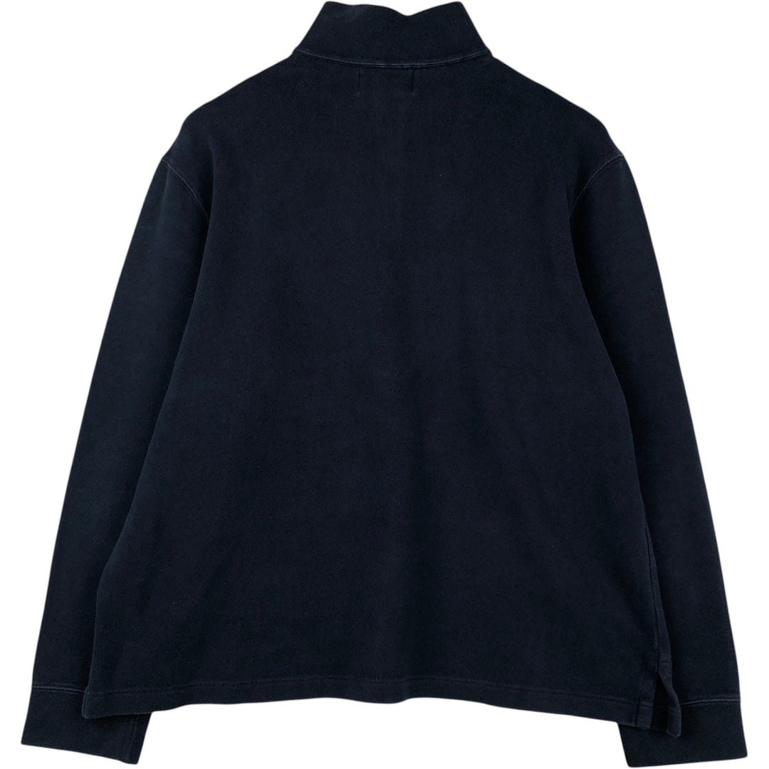 Ralph Lauren POLO by Ralph Lauren Half-Zip Sweatshirt, Men's XL cotton navy blue type Vintage Second Hand