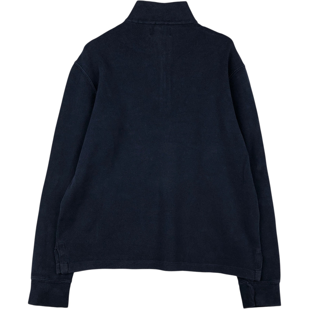 Ralph Lauren POLO by Ralph Lauren Half-Zip Sweatshirt, Men's M cotton navy blue type Vintage Second Hand