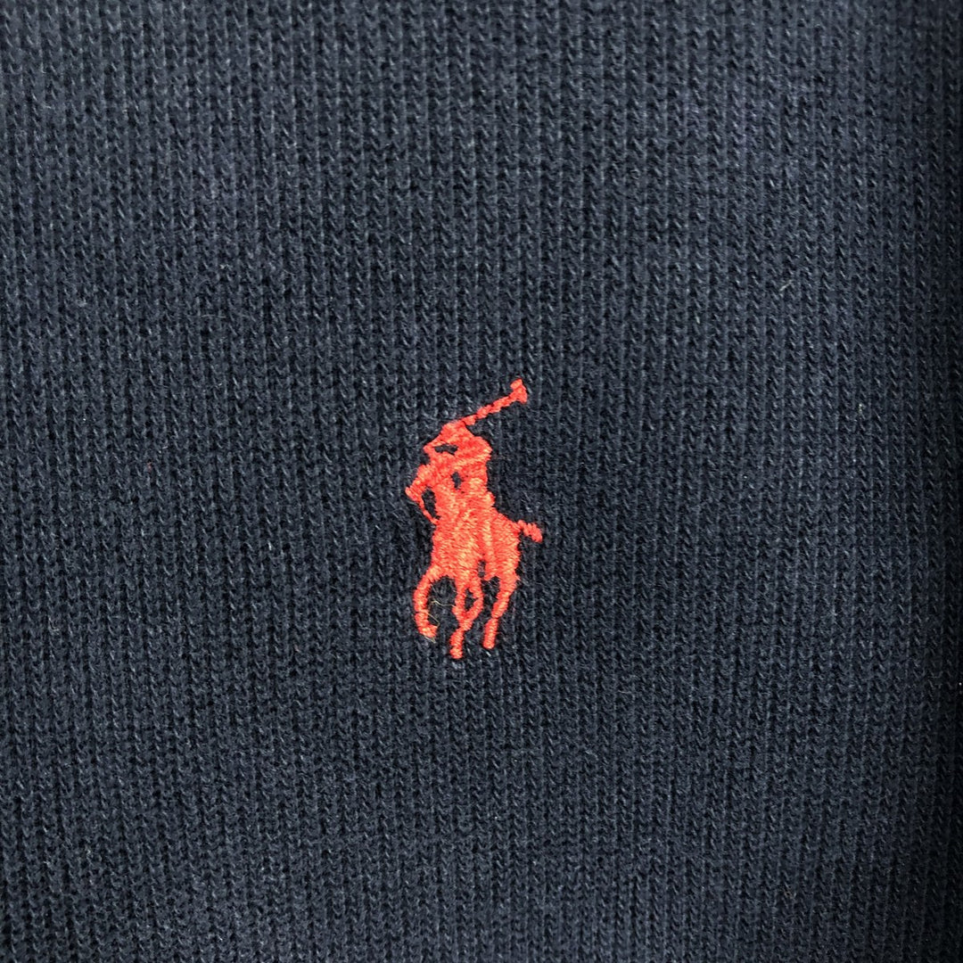 Ralph Lauren POLO by Ralph Lauren Half-Zip Sweatshirt, Men's M cotton navy blue type Vintage Second Hand