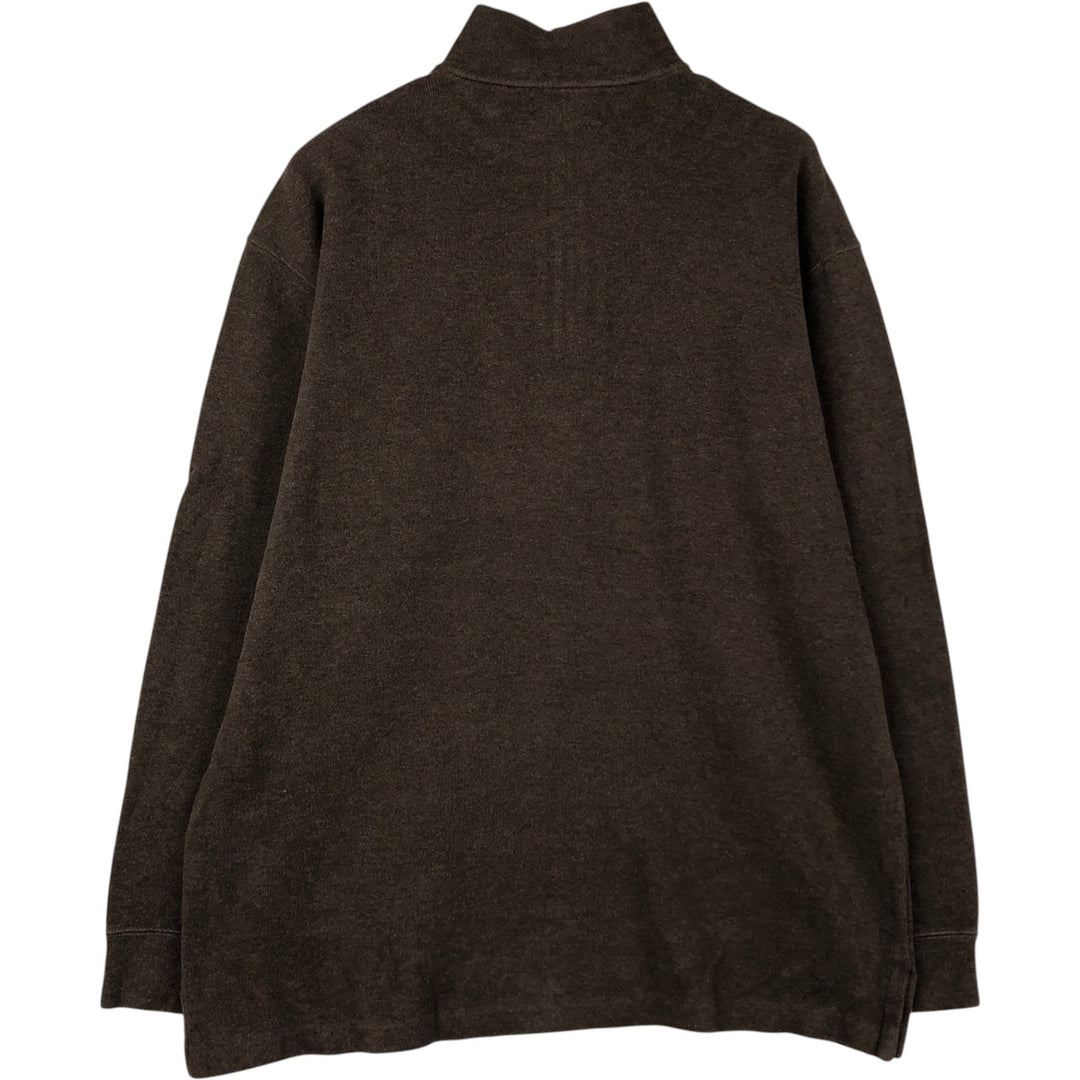 Ralph Lauren POLO by Ralph Lauren Half-Zip Sweatshirt, Men's XL cotton brown type Vintage Second Hand