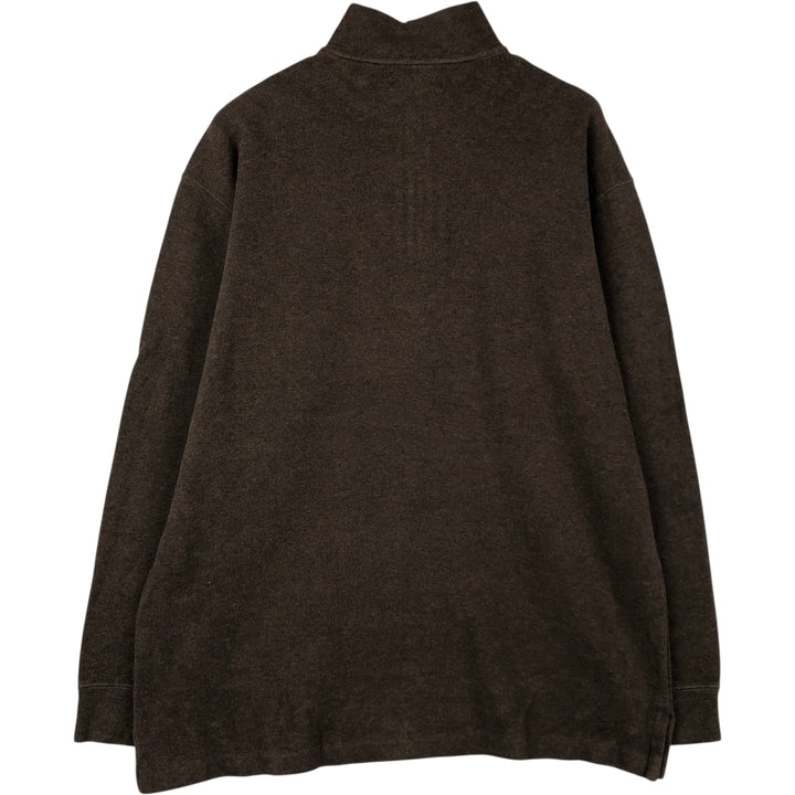 Ralph Lauren POLO by Ralph Lauren Half-Zip Sweatshirt, Men's XL cotton brown type Vintage Second Hand