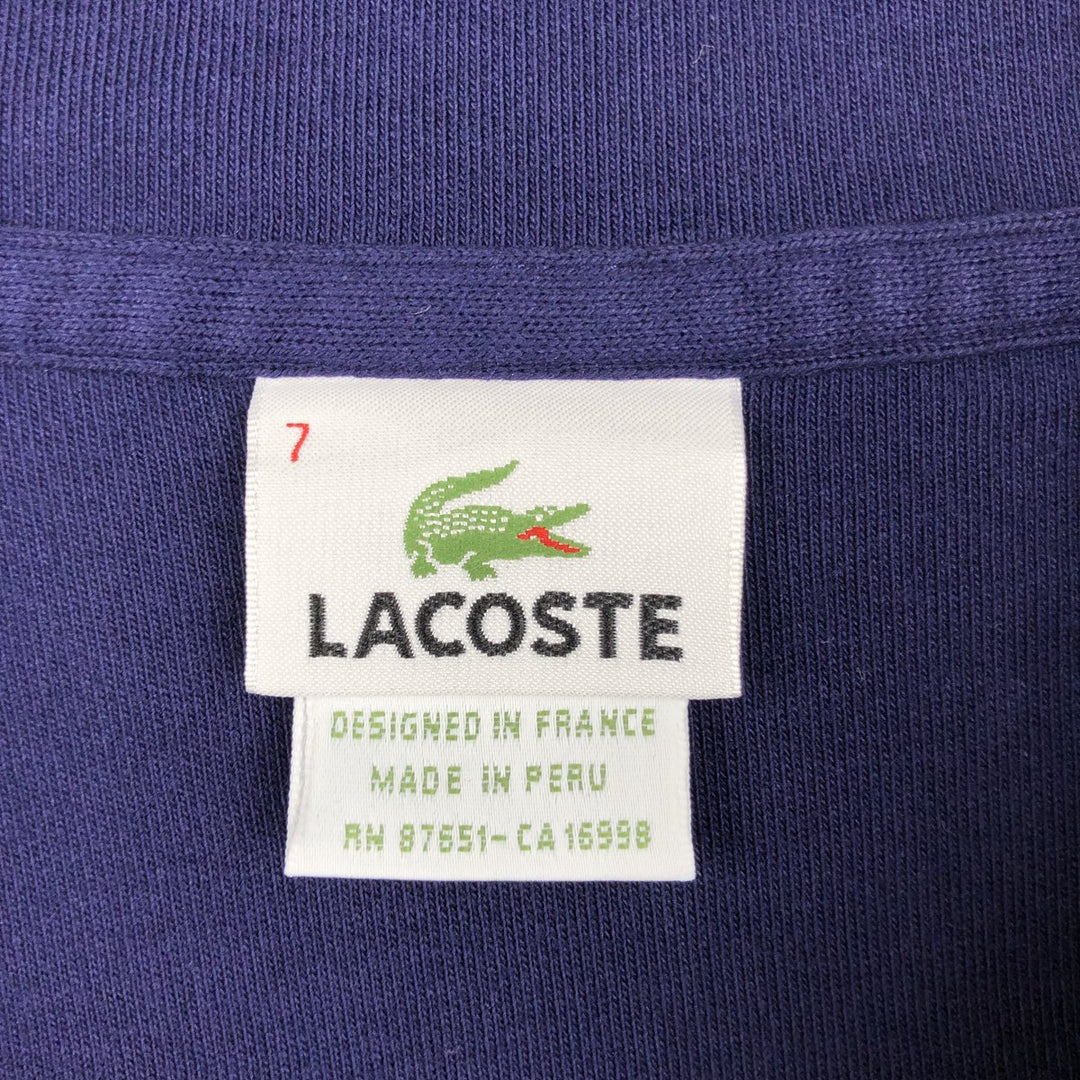 Lacoste (LACOSTE) France-designed half-zip sweatshirt, size 7 (equivalent to men's XXL). cotton navy blue type Vintage Second Hand