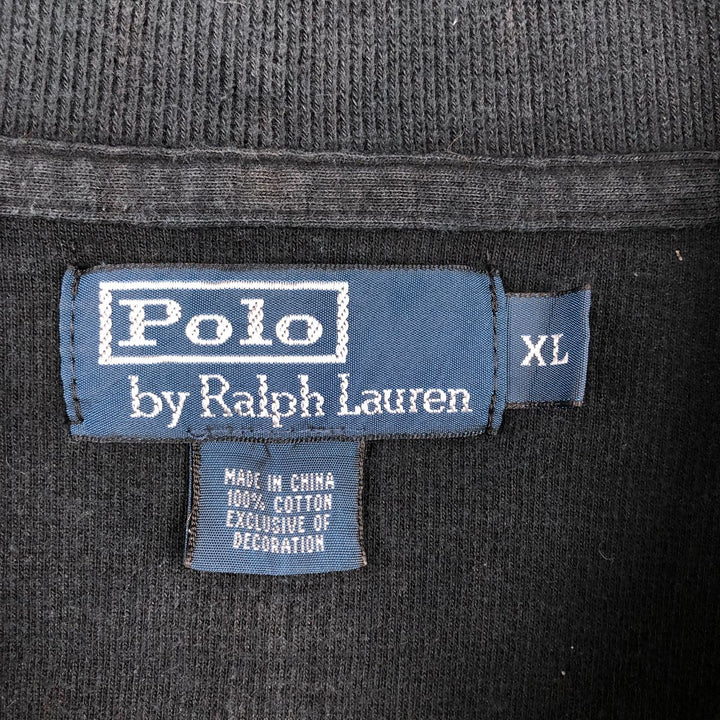 Ralph Lauren POLO by Ralph Lauren Half-Zip Sweatshirt, Men's XL cotton black type Vintage Second Hand