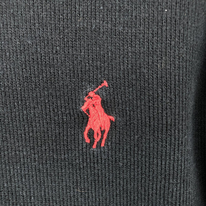 Ralph Lauren POLO by Ralph Lauren Half-Zip Sweatshirt, Men's XL cotton black type Vintage Second Hand