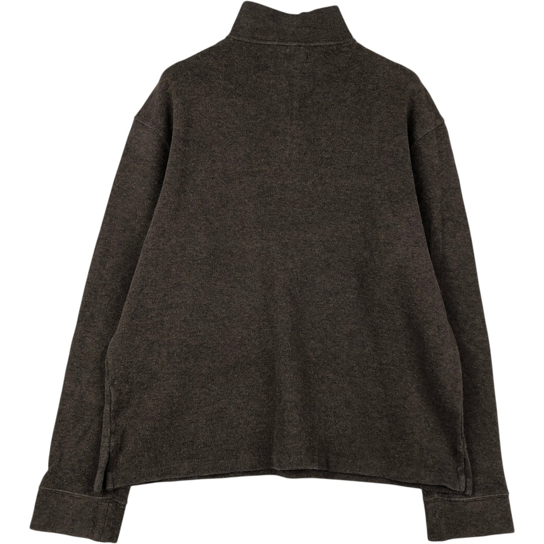 Ralph Lauren POLO by Ralph Lauren Half-Zip Sweatshirt, Men's Size L cotton brown type Vintage Second Hand