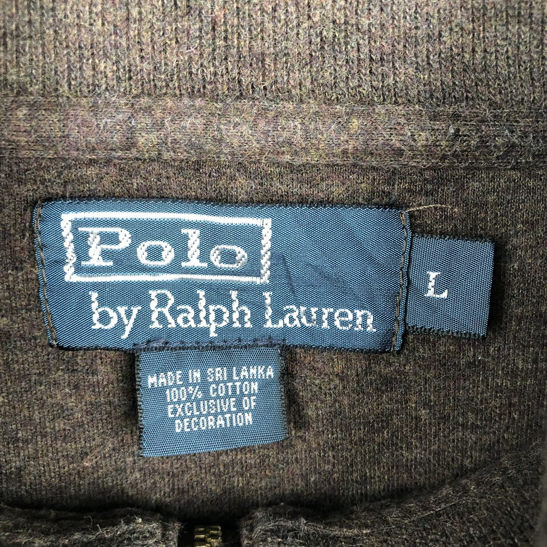 Ralph Lauren POLO by Ralph Lauren Half-Zip Sweatshirt, Men's Size L cotton brown type Vintage Second Hand