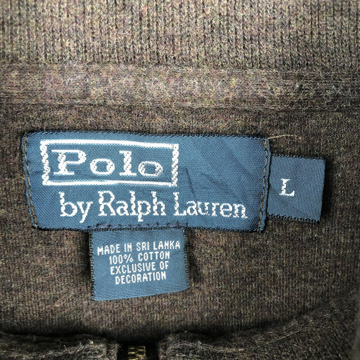 Ralph Lauren POLO by Ralph Lauren Half-Zip Sweatshirt, Men's Size L cotton brown type Vintage Second Hand