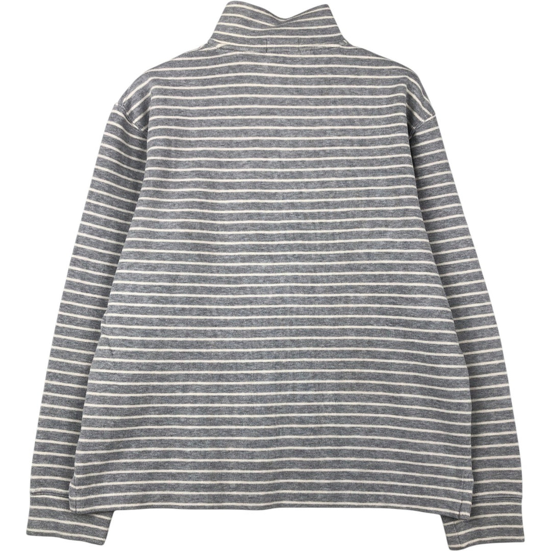Ralph Lauren POLO RALPH LAUREN Striped Pattern Half-Zip Sweatshirt (Men's Size M) cotton gray type Vintage Second Hand