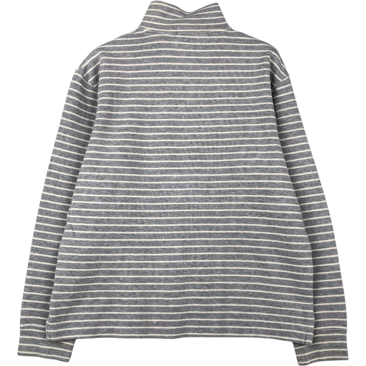 Ralph Lauren POLO RALPH LAUREN Striped Pattern Half-Zip Sweatshirt (Men's Size M) cotton gray type Vintage Second Hand