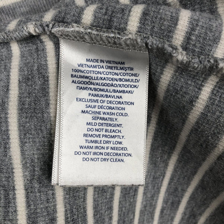 Ralph Lauren POLO RALPH LAUREN Striped Pattern Half-Zip Sweatshirt (Men's Size M) cotton gray type Vintage Second Hand