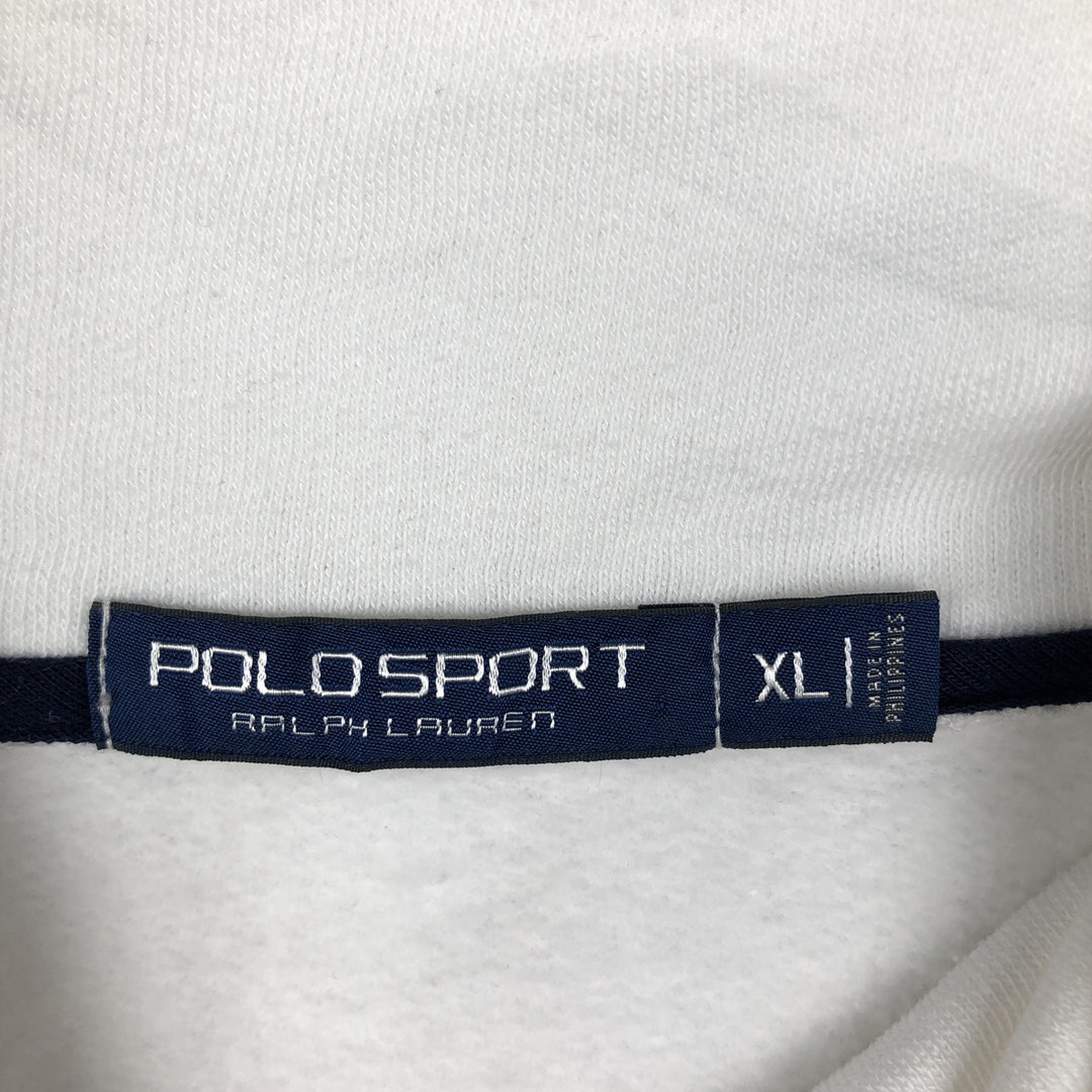 Ralph Lauren POLO SPORT Half-Zip Sweatshirt, Men's XL polyester white type Vintage Second Hand