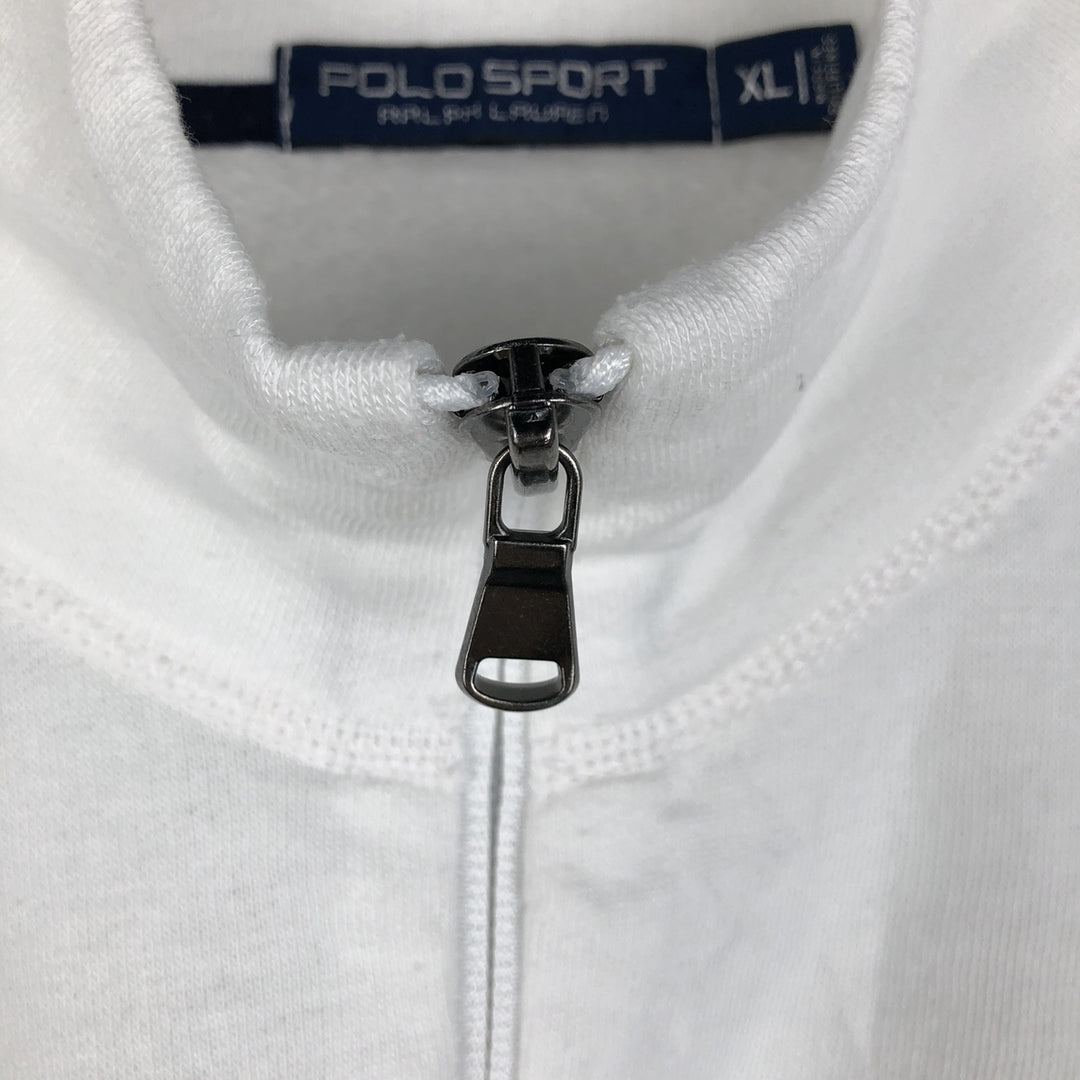 Ralph Lauren POLO SPORT Half-Zip Sweatshirt, Men's XL polyester white type Vintage Second Hand