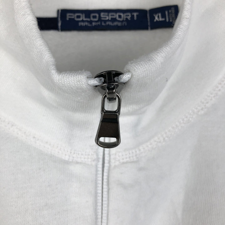 Ralph Lauren POLO SPORT Half-Zip Sweatshirt, Men's XL polyester white type Vintage Second Hand