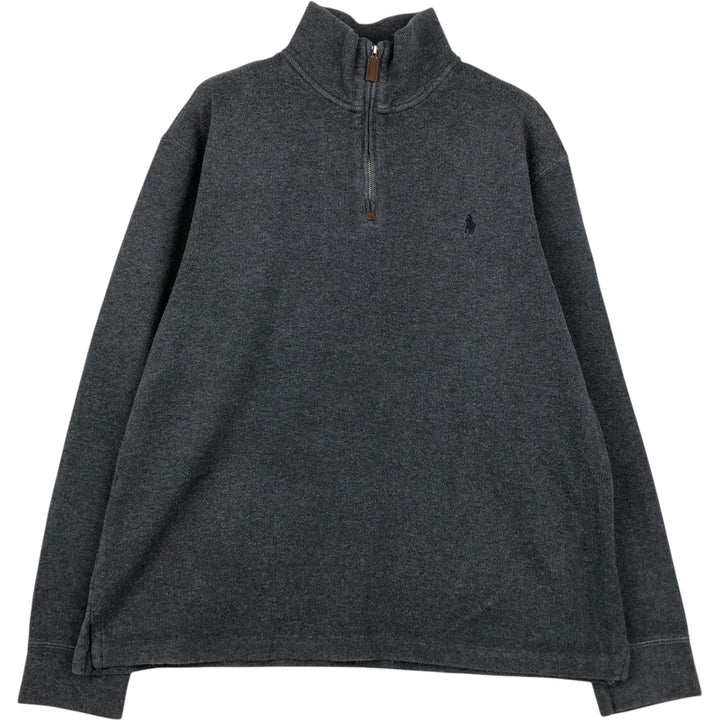 Ralph Lauren POLO by Ralph Lauren Half-Zip Sweatshirt, Men's Size L cotton gray type Vintage Second Hand