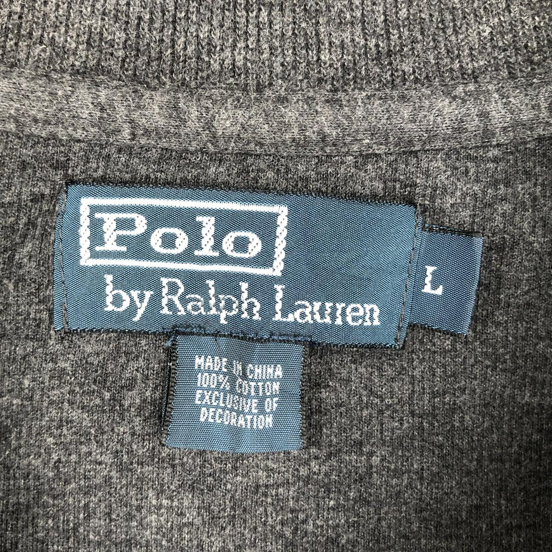 Ralph Lauren POLO by Ralph Lauren Half-Zip Sweatshirt, Men's Size L cotton gray type Vintage Second Hand