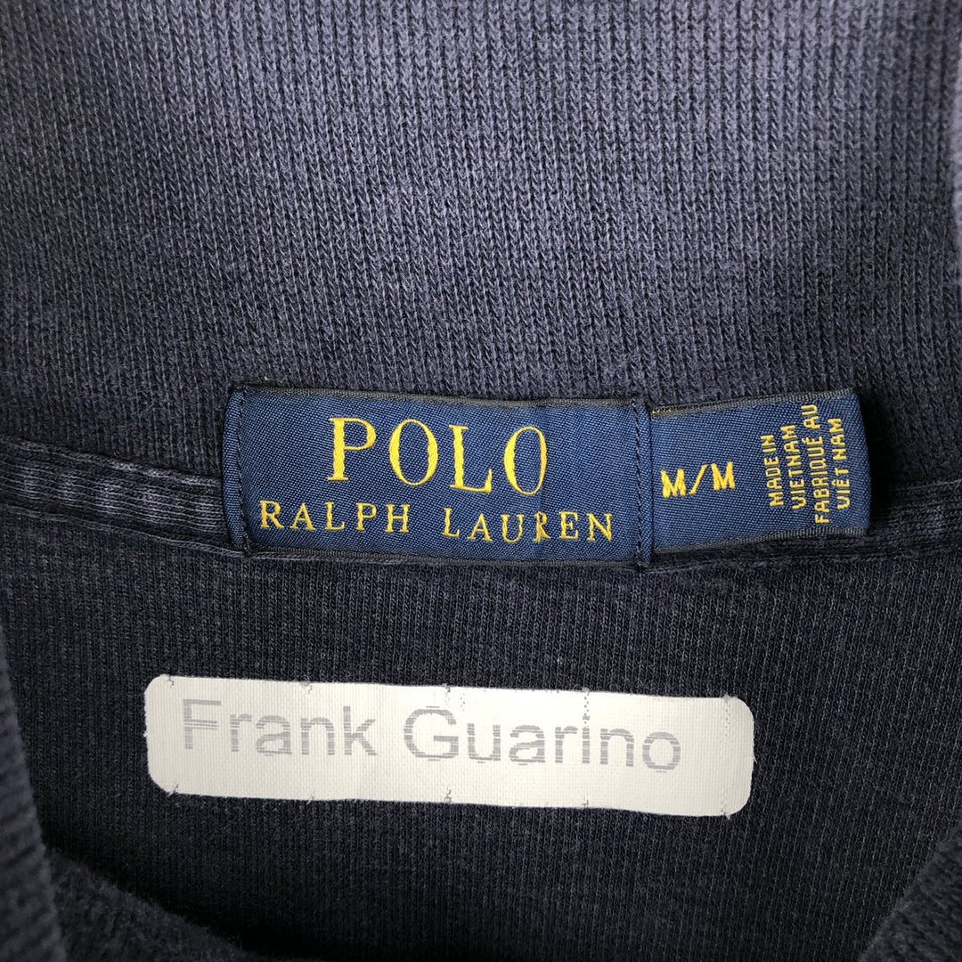 Ralph Lauren POLO RALPH LAUREN Half-zip sweatshirt, men's M size cotton navy blue type Vintage Second Hand