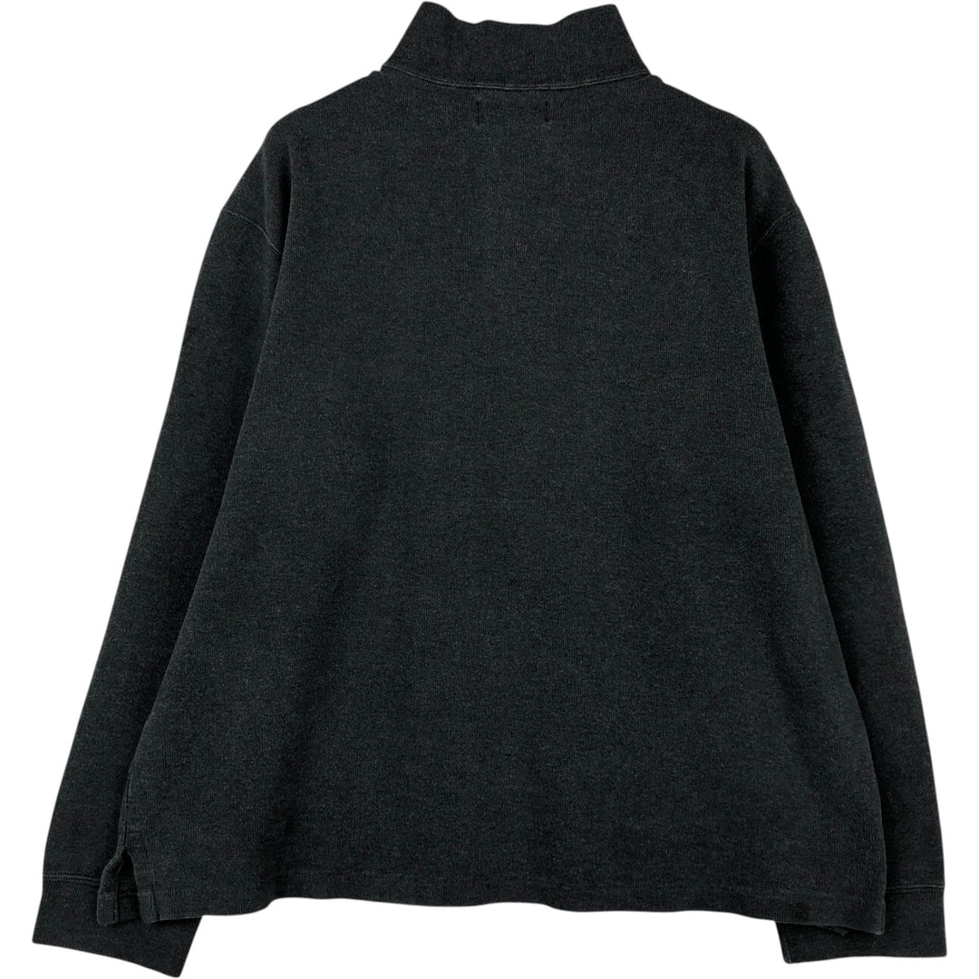 Ralph Lauren POLO by Ralph Lauren Half-Zip Sweatshirt, Men's Size L cotton Charcoal Vintage Second Hand