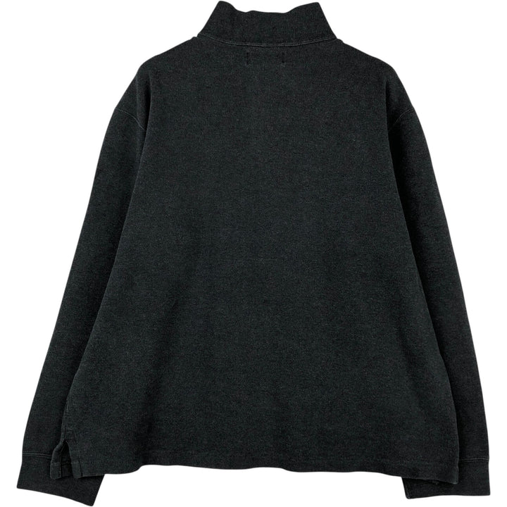 Ralph Lauren POLO by Ralph Lauren Half-Zip Sweatshirt, Men's Size L cotton Charcoal Vintage Second Hand