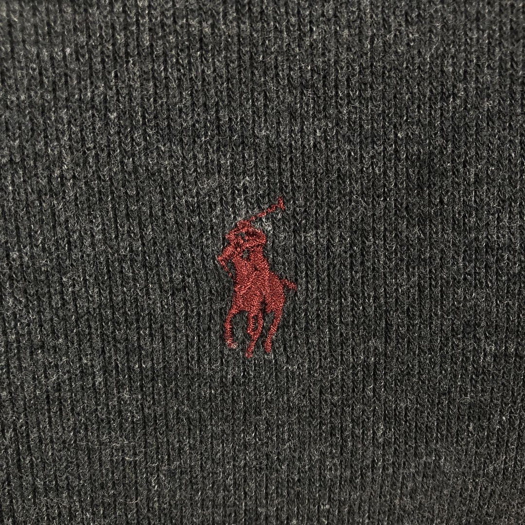 Ralph Lauren POLO by Ralph Lauren Half-Zip Sweatshirt, Men's Size L cotton Charcoal Vintage Second Hand