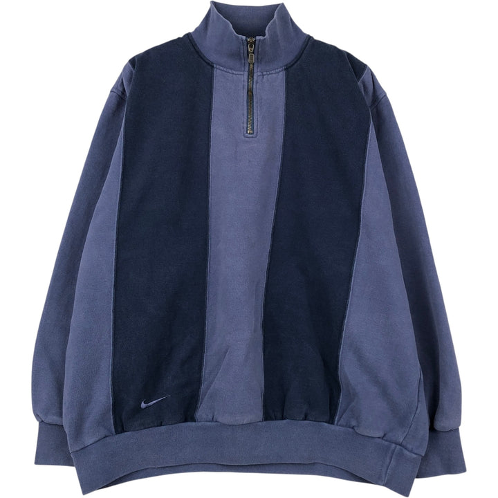 Nike Golf Two-Tone Half-Zip Sweatshirt (Men's Size XL) cotton navy blue type Vintage Second Hand