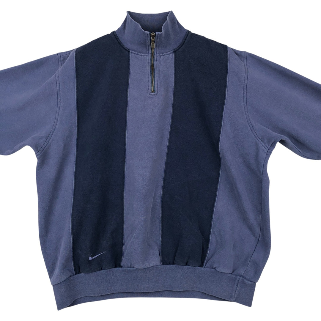 Nike Golf Two-Tone Half-Zip Sweatshirt (Men's Size XL) cotton navy blue type Vintage Second Hand