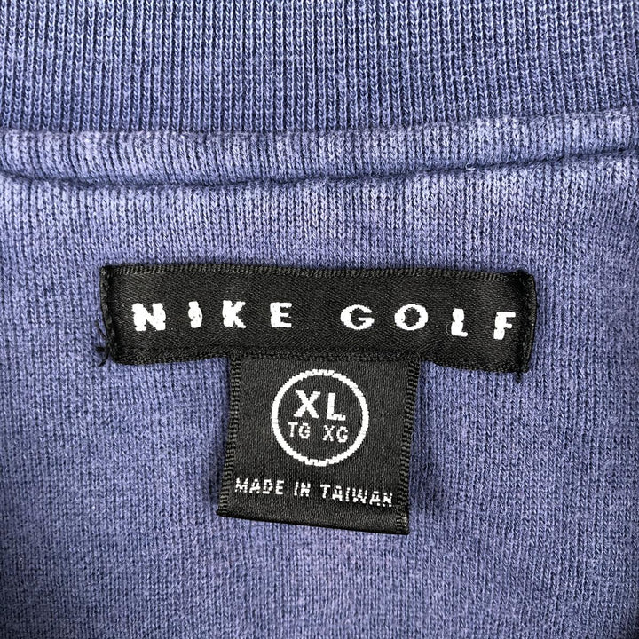 Nike Golf Two-Tone Half-Zip Sweatshirt (Men's Size XL) cotton navy blue type Vintage Second Hand