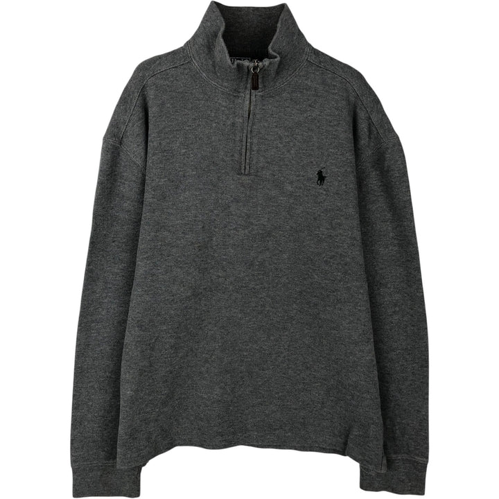 Ralph Lauren POLO by Ralph Lauren Half-Zip Sweatshirt, Men's M cotton gray type Vintage Second Hand